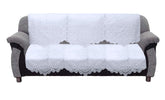 Kuber Industries Premium Sofa Cover|Chikankari Cotton Fabric|6 Pieces Cotton 5 Seater Sofa Cover Set (White)